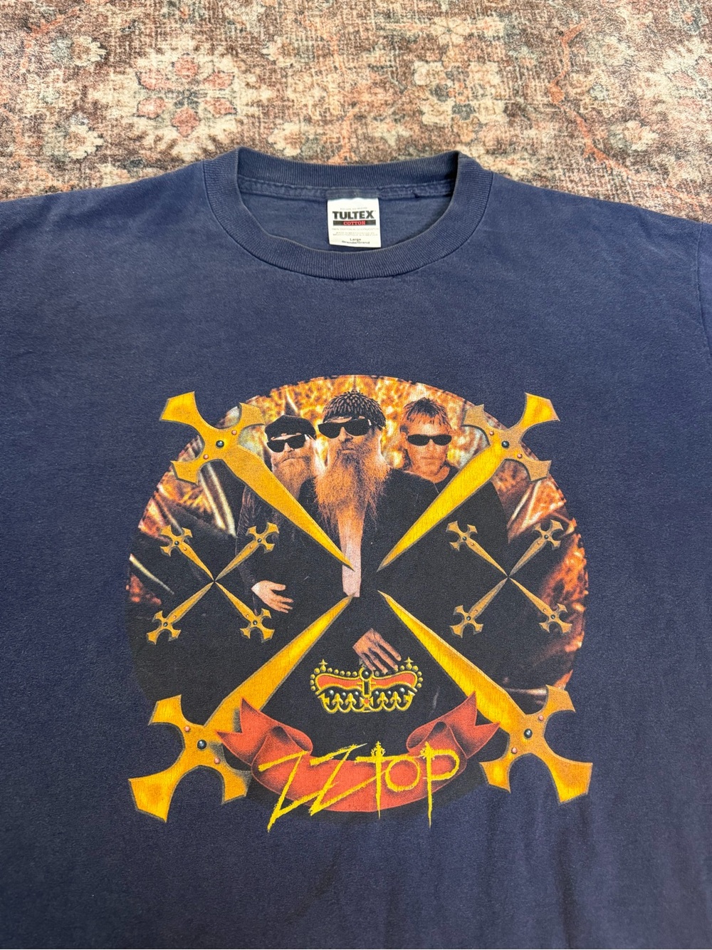 Vintage Official 1999 ZZ Top tour t shirt navy size large